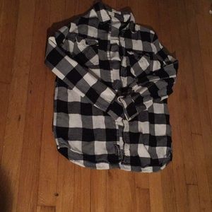 Long sleeve plaid shirt.